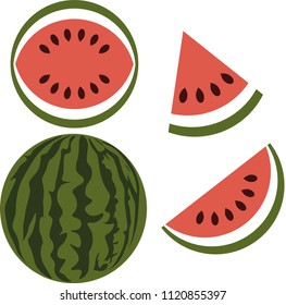 vector watermelon logo on white isolated background in beautiful colors. as simple as possible - the icon
