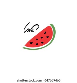 Vector watermelon with love