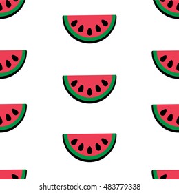 Vector watermelon repetitive pattern. Seamless pattern background. Vector illustration.