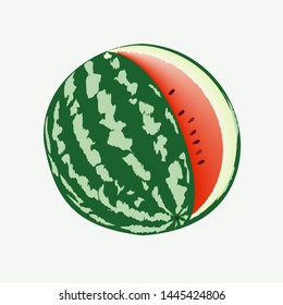 Vector watermelon set isolated on white background.  Whole watermelons for healthy food backgrounds. 