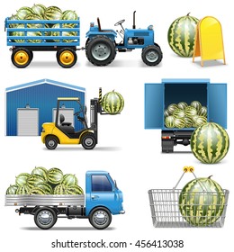 Vector Watermelon Shipping Icons