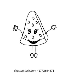 Vector watermelon slice for food design.