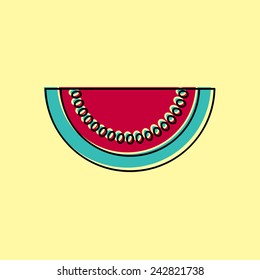Vector watermelon slice icon. Food icon. Eps10