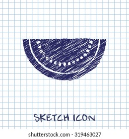 Vector watermelon slice icon. Food icon. Eps10