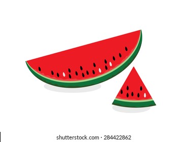 Vector watermelon slice isolated
