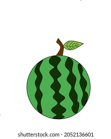 vector of watermelon with striking colors and unique and cute shapes