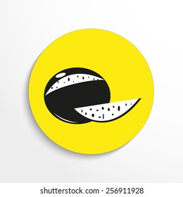 Vector watermelon web flat icon.