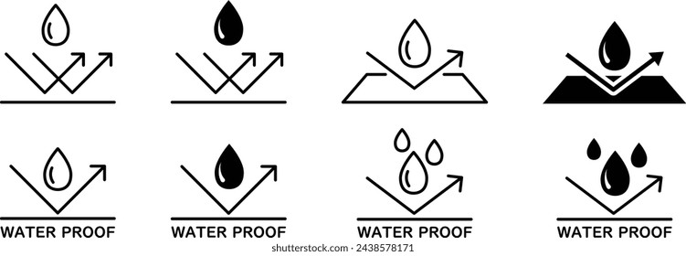 Conjunto de iconos de marca de logotipo impermeable vectorial