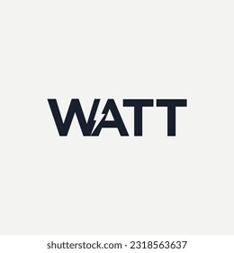 Vector watt text logo design