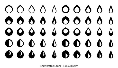 Vector watter drops icon collection