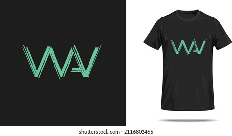 Vector wav logo t shirt print.