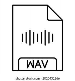 Diseño de iconos de contorno WAV de vectores
