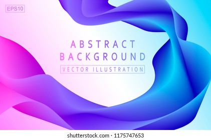 Vector wave 3d. Gradient transition of neon color on abstract background. Web banner template