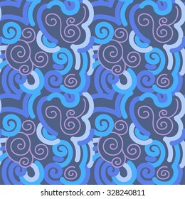 vector wave abstract blue seamless background