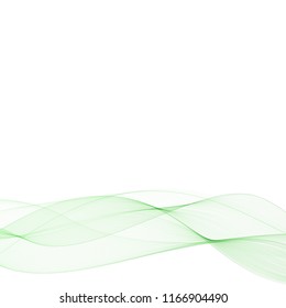 Vector wave. abstract illustration. green lines