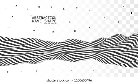 Vector wave. Abstraction on a transparent background. Pattern with optical illusion. vector illustration.