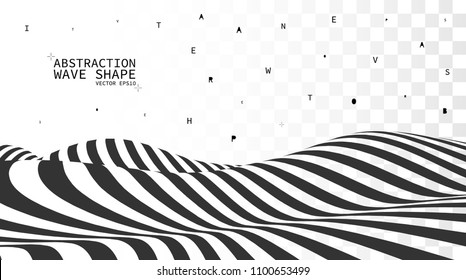 Ola vectorial. Abstracción sobre un trasfondo transparente. Patrón con ilusión óptica. ilustración vectorial.