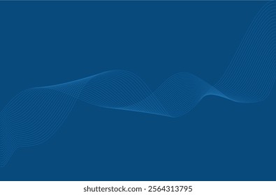 Vector wave background design on blue surface.