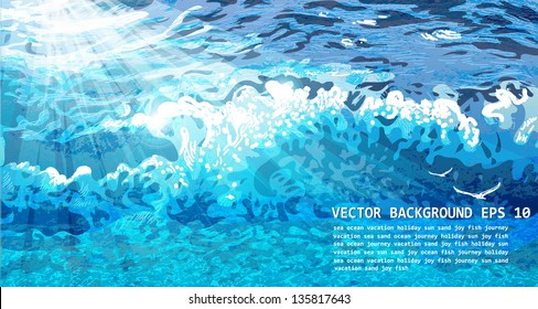 VECTOR  WAVE BACKGROUND. EPS 10