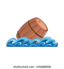 Vector of wave and barrel design icon. Collection of wave and water stock vector illustration.