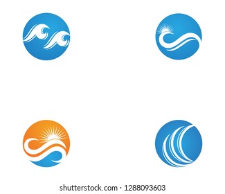Vector - Wave beach logo and symbols vector template icons