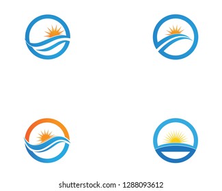 Vector - Wave beach logo and symbols vector template icons