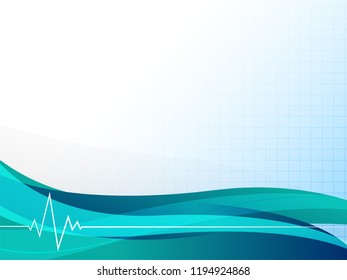 Vector wave blue and green line  for presentation, futuristic image. 