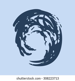 Vector wave circle isolated background colored