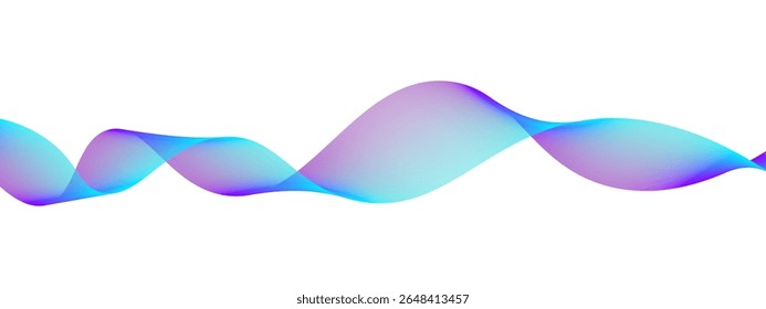 Vector wave dynamic music lines. Blue-violet abstract lines. Sound waves on transparent background for your design. PNG image