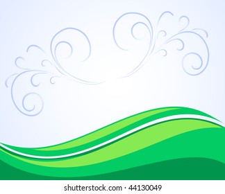 vector wave floral design