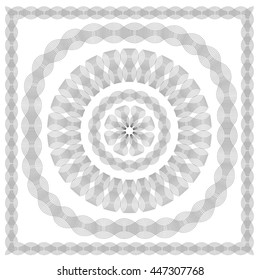 Vector Wave Frames Isolated on White Background. Set of Guilloche Elements