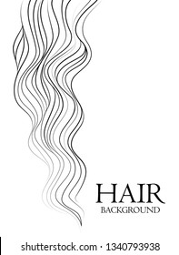 Vector wave hair curls background.