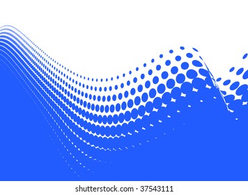 vector wave halftone with sample text background