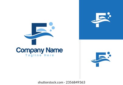 Vector a wave icon and Letter F logo inspiration