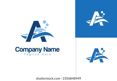 Vector a wave icon and Letter A logo inspiration