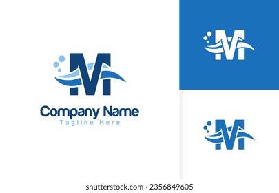 Vector a wave icon and Letter M logo inspiration