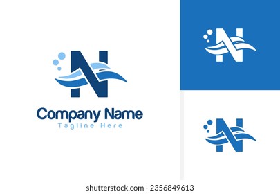 Vector a wave icon and Letter N logo inspiration