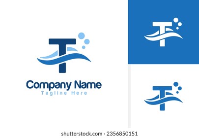 Vector a wave icon and Letter T logo inspiration