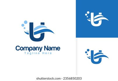 Vector a wave icon and Letter U logo inspiration