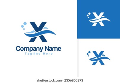 Vector a wave icon and Letter X logo inspiration
