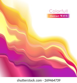 Vector wave illustration. Smooth play of color. Abstract background.