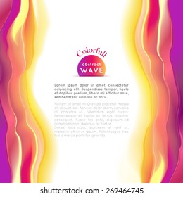 Vector wave illustration. Smooth play of color. Abstract background.