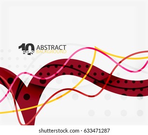 Vector wave lines abstract background, colorful modern geometric template