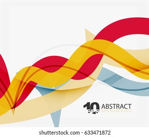 Vector wave lines abstract background, colorful modern geometric template