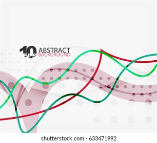 Vector wave lines abstract background, colorful modern geometric template