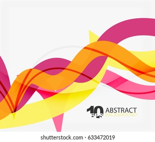 Vector wave lines abstract background, colorful modern geometric template