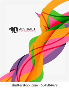 Vector wave lines abstract background, colorful modern geometric template