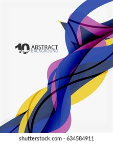 Vector wave lines abstract background, colorful modern geometric template