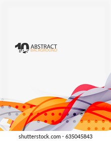 Vector wave lines abstract background, colorful modern geometric template