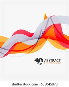 Vector wave lines abstract background, colorful modern geometric template